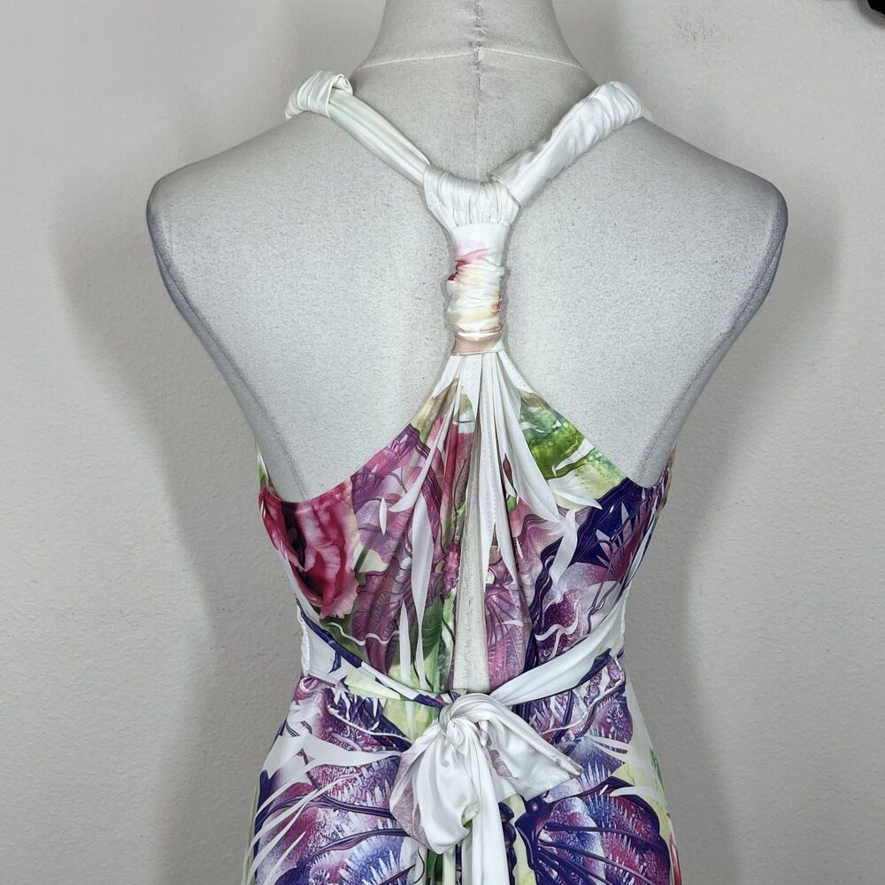 Y2K Dress Womens XL Butterfly Floral Halter Sundress Handkerchief 00s Fairy - Picture 3 of 8